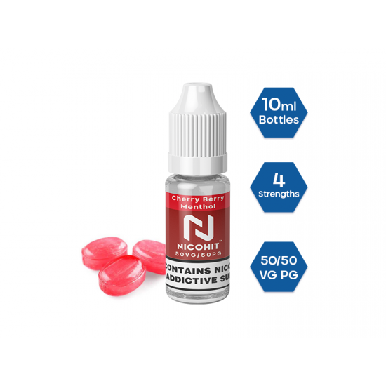 Cherry Berry Menthol (Red Lush) 50/50 E-liquid by Nicohit 10ml