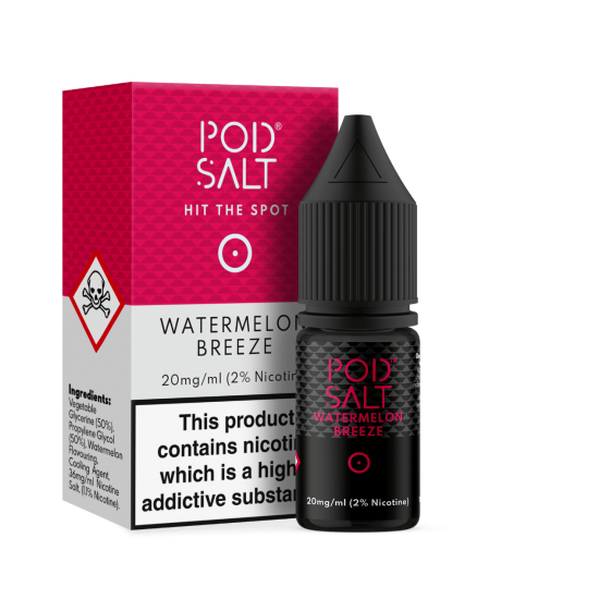 Watermelon Breeze Nic Salt E-Liquid by Pod Salt 10ml