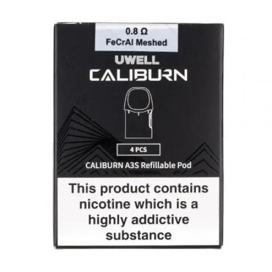 Caliburn A3S Reffillable Pod 4Pcs/Pack - 0.8 ohm