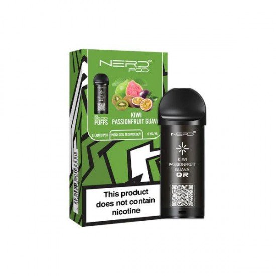 Nerd Pod Prefilled Pod 0mg (3500 Puffs) - Kiwi Passionfruit Guava