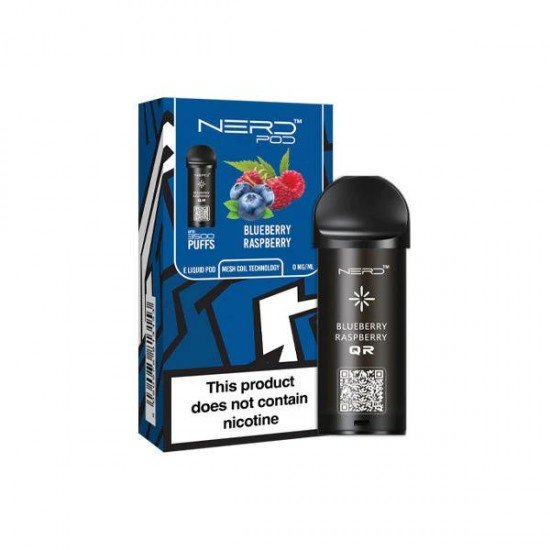 Nerd Pod Prefilled Pod - Blueberry Raspberry - Zero Nicotine (3500 Puffs)