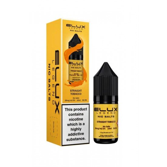 Straight Tobacco Nic Salt E-Liquid by Elux Legend 10ml