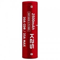 Vapcell K25 18650 Rechargeable Vape Battery (2500mAH 20A) - 1 x Battery