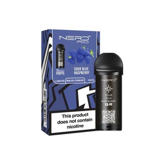 Nerd Pod Prefilled Pod 0mg (3500 Puffs) - Sour Blue Raspberry
