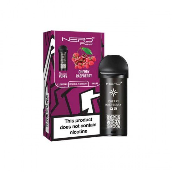 Nerd Pod Prefilled Pod - Cherry Raspberry - Zero Nicotine (3500 Puffs)
