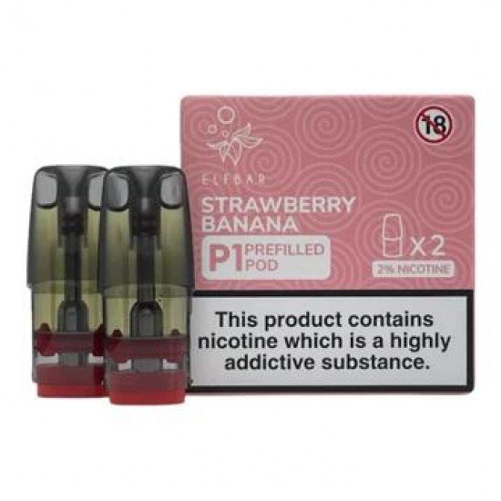 Elf Bar Mate P1 Prefilled E-Liquid Pods (Pack of 2) - Strawberry Banana