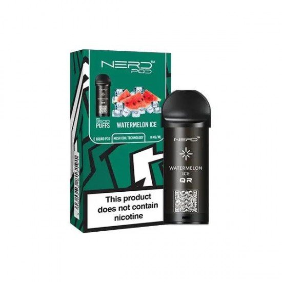 Nerd Pod Prefilled Pod 0mg (3500 Puffs) - Watermelon Bubblegum